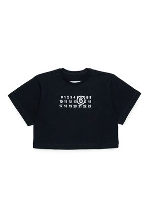 tshirt in cotone nero MAISON MARGIELA KIDS | M60672MM04IM6900